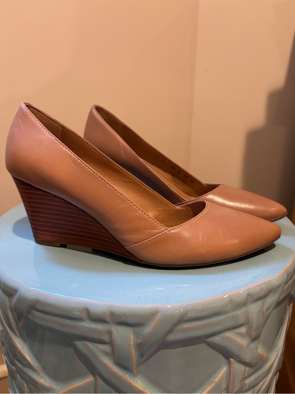 Franco Sarto Tan/Taupe Wedge Pumps 7.5